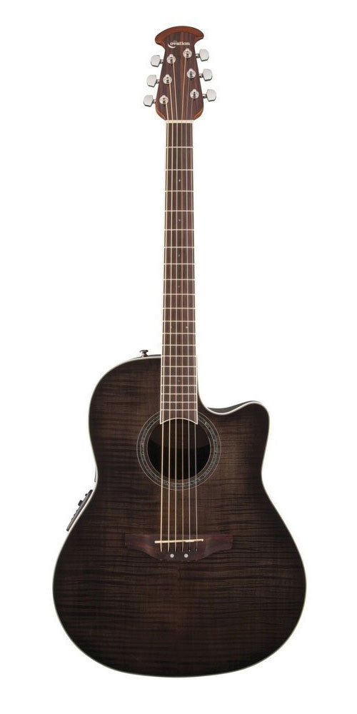 OVATION Celebrity Standard Plus Mid Cutaway Transparent Blackburst Flame