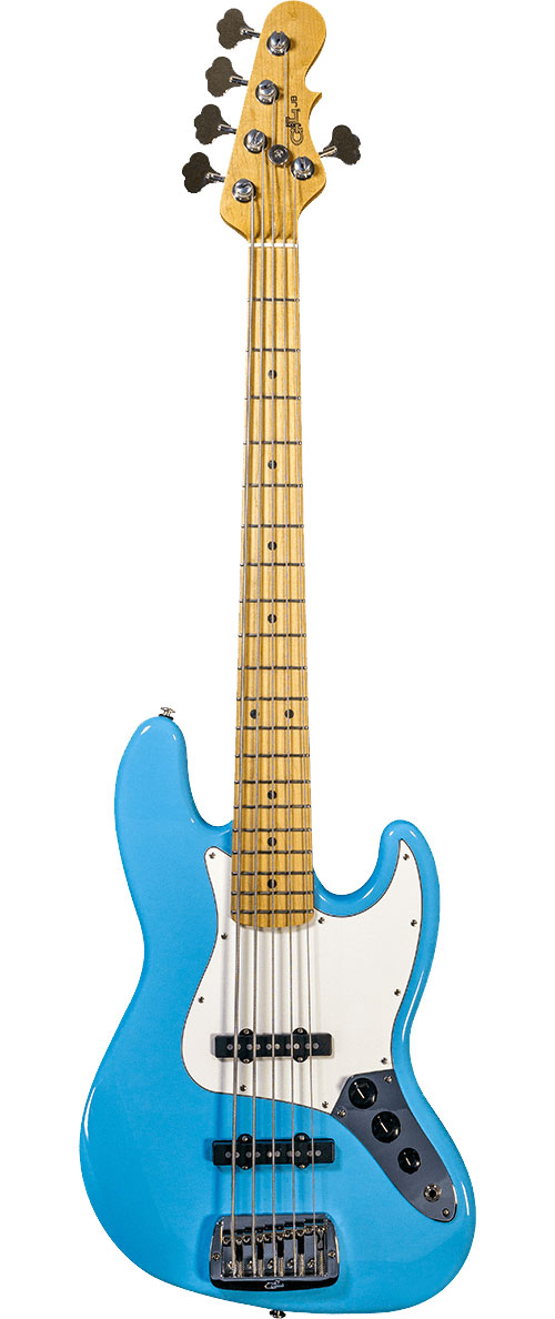 G&L Fullerton Deluxe Jazz Bass 5 Himalayan Blue Mn