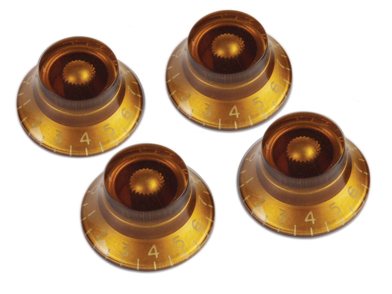 GIBSON ACCESSORIES PARTS TOP HAT KNOBS VINTAGE AMBER 4 PACK