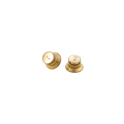 GIBSON ACCESSORIES PARTS TOP HAT KNOBS W/ GOLD METAL INSERT AGED GOLD 4 PACK