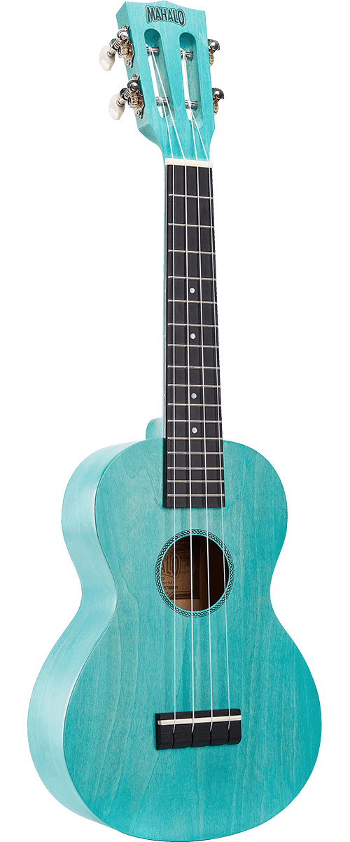 MAHALO Island Concert Ukulele Aqua Blue + Cover