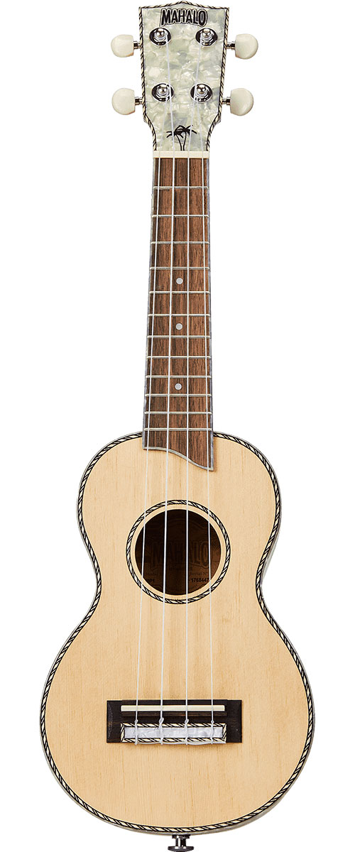 MAHALO Soprano Électro Naturel Tête Perlée + Housse
