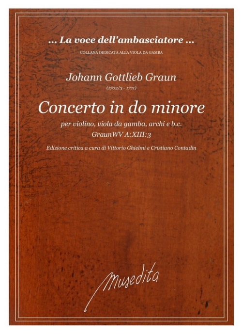 MUSEDITA GRAUN JOHANN GOTTLIEB - CONCERTO DO MINORE W116 - CONDUCTEUR & PARTIES 