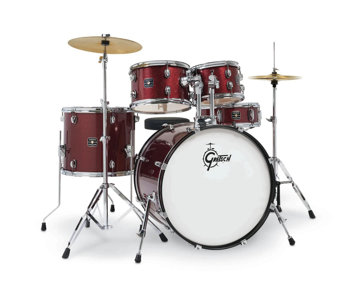 GRETSCH DRUMS RENEGADE SERIES 10/12/16/22/14SD RUBY SPARKLE