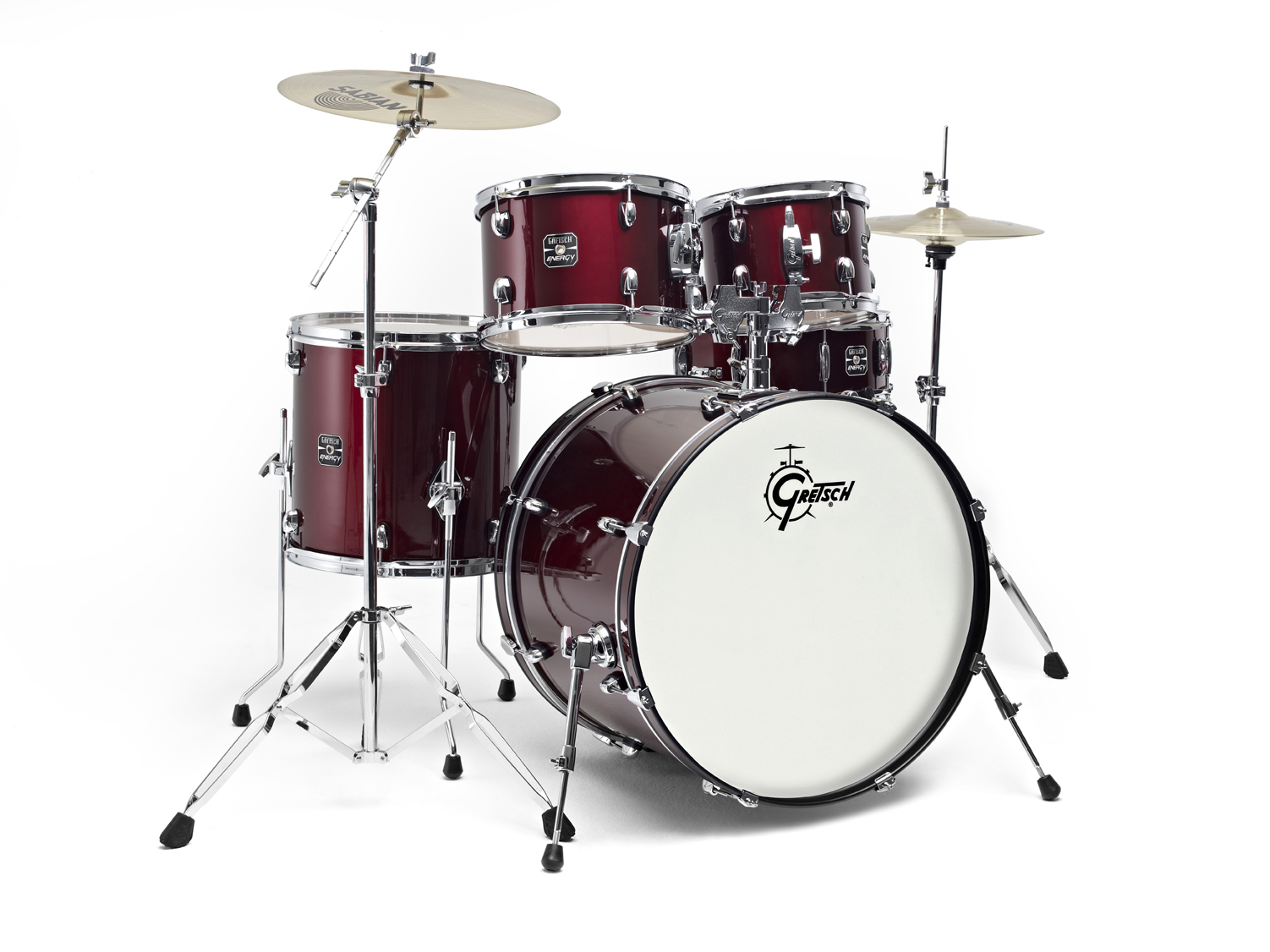 GRETSCH DRUMS NEW ENERGY FUSION 20 WINE RED + CYMBALES PAISTE 101