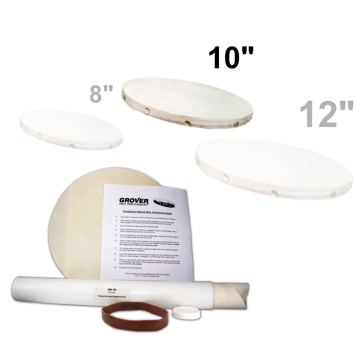 GROVER PRO PERCUSSION HK-10 - KIT PELLE TAMBURELLO10 
