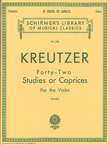 SCHIRMER Rodolphe Kreutzer FORTY-two Studies Or Caprices - Violin