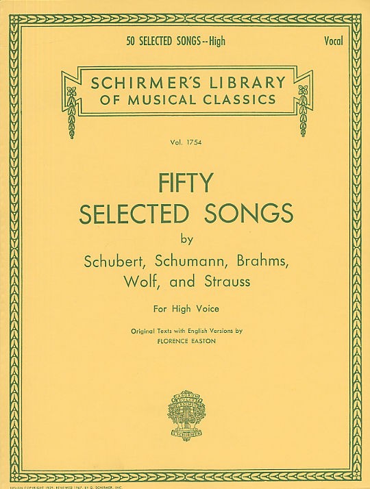SCHIRMER 50 SELECTED SONGS - HIGH VOICE