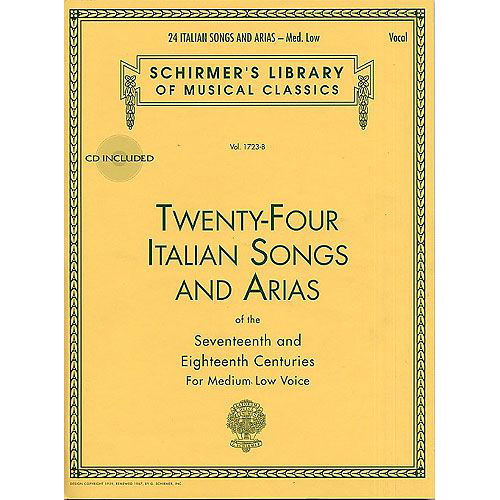 HAL LEONARD 24 ITALIAN SONGS & ARIAS 17 & 18 TH MEDIUM LOW + MP3