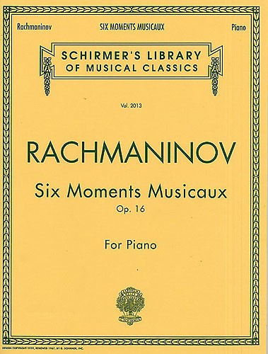 SCHIRMER Sergei Rachmaninov - Six Moments Musicaux Op.16 - Piano Solo
