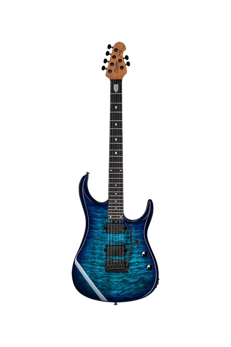 STERLING GUITARS JP150 DIMARZIO QUILTED MAPLE CERULEAN PARADISE