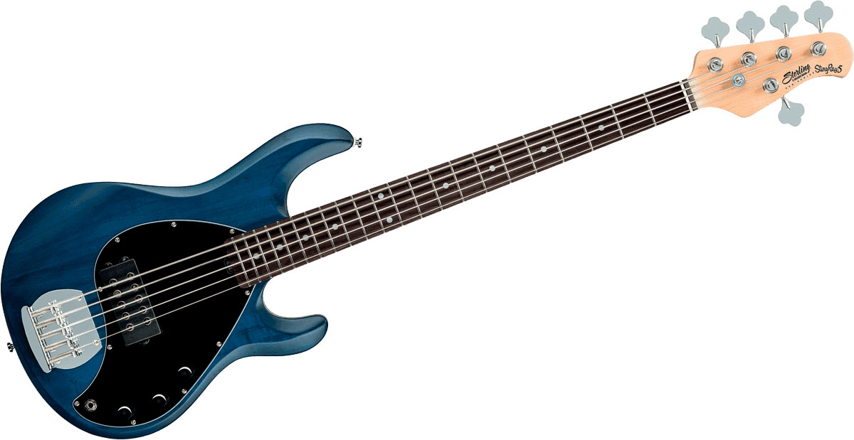 STERLING GUITARS Stingray 5 Trans Blue Satin