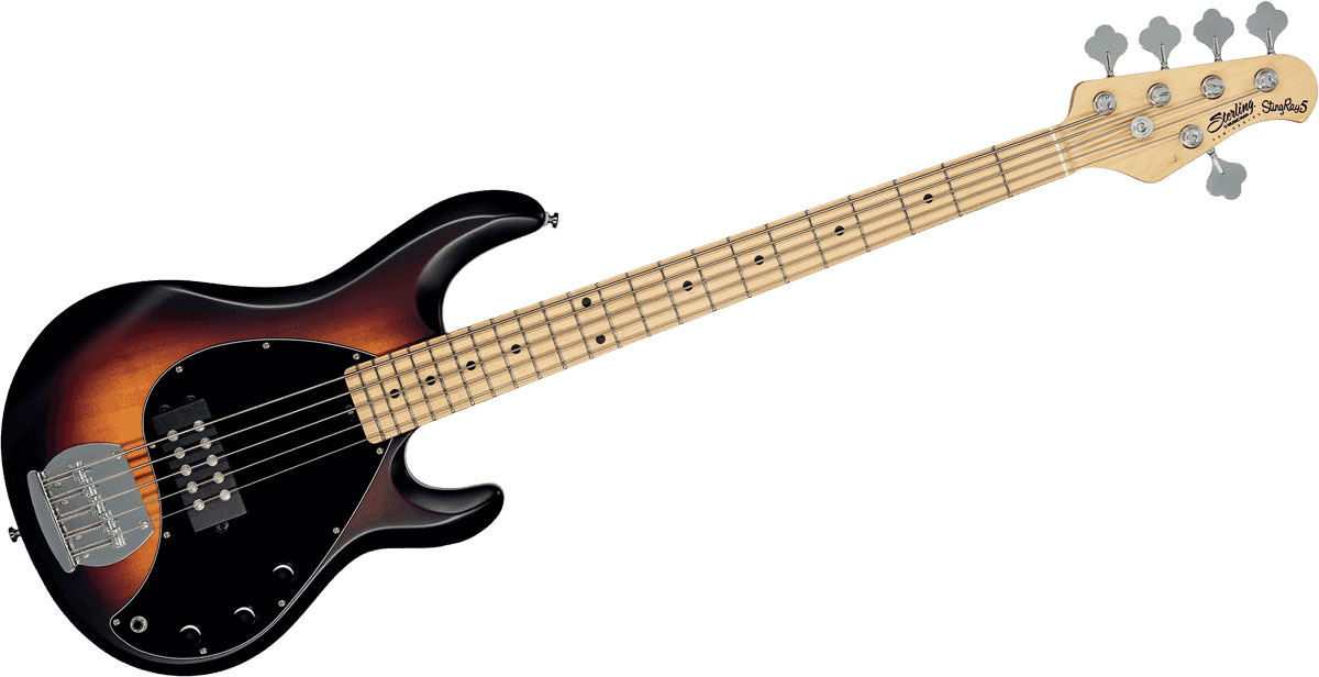 STERLING GUITARS Stingray5 In Vintage Sunburst Satin, 5-String