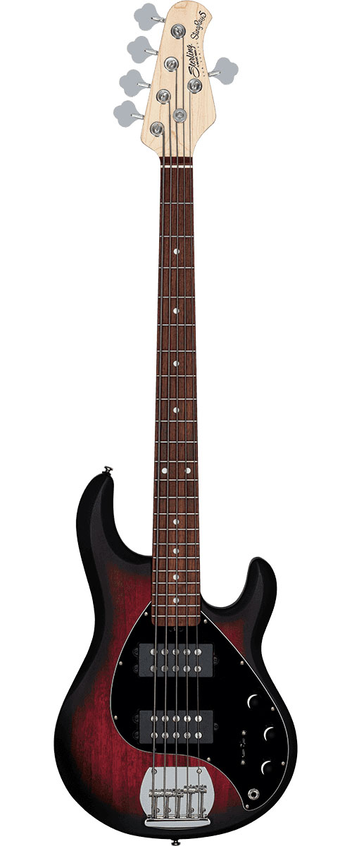 STERLING GUITARS Stingray Ray5 Hh Ruby Red Burst Satin
