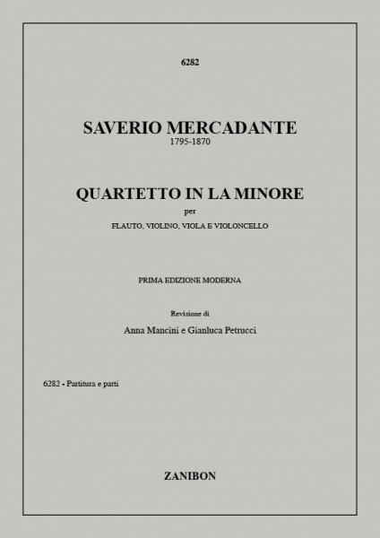 RICORDI MERCADANTE S. - QUARTETTO IN LA MINORE - FLUTE, VIOLON, ALTO ET VIOLONCELLE