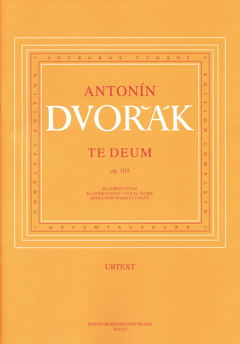 BARENREITER Dvorak A. - Te Deum - CHANT-piano