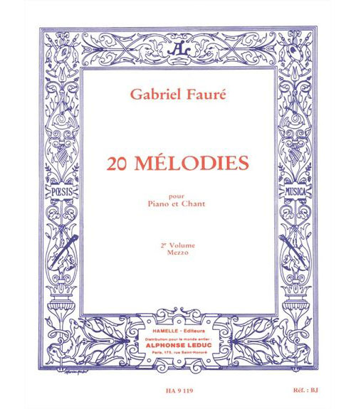 CHOUDENS FAURE GABRIEL - 20 MELODIES VOL.2 CHANT MEZZO-SOPRANO