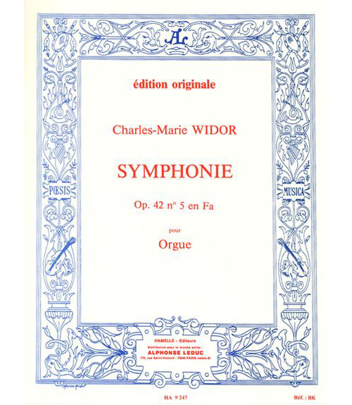 HAMELLE EDITEURS WIDOR C.M. - SYMPHONIE N°5 OP. 42 - ORGUE