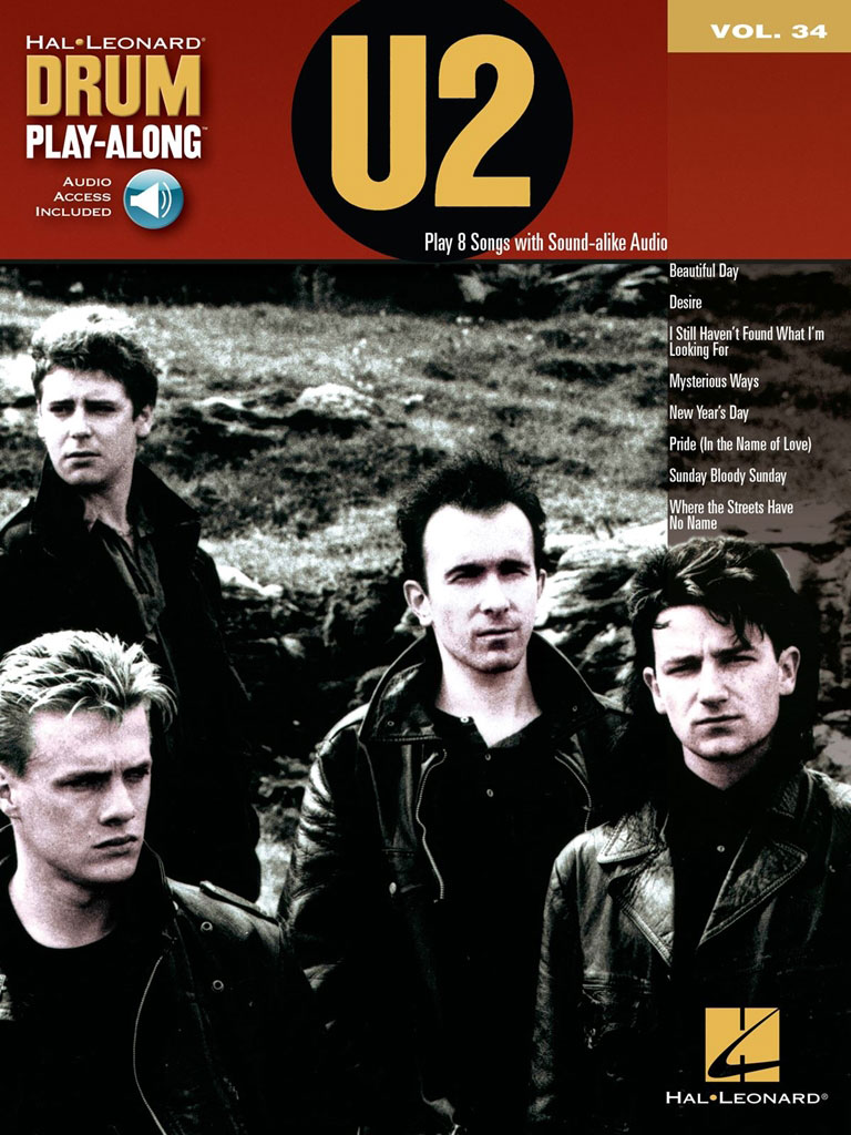 HAL LEONARD DRUM PLAY ALONG VOL.34 - U2 + AUDIO TRACKS 