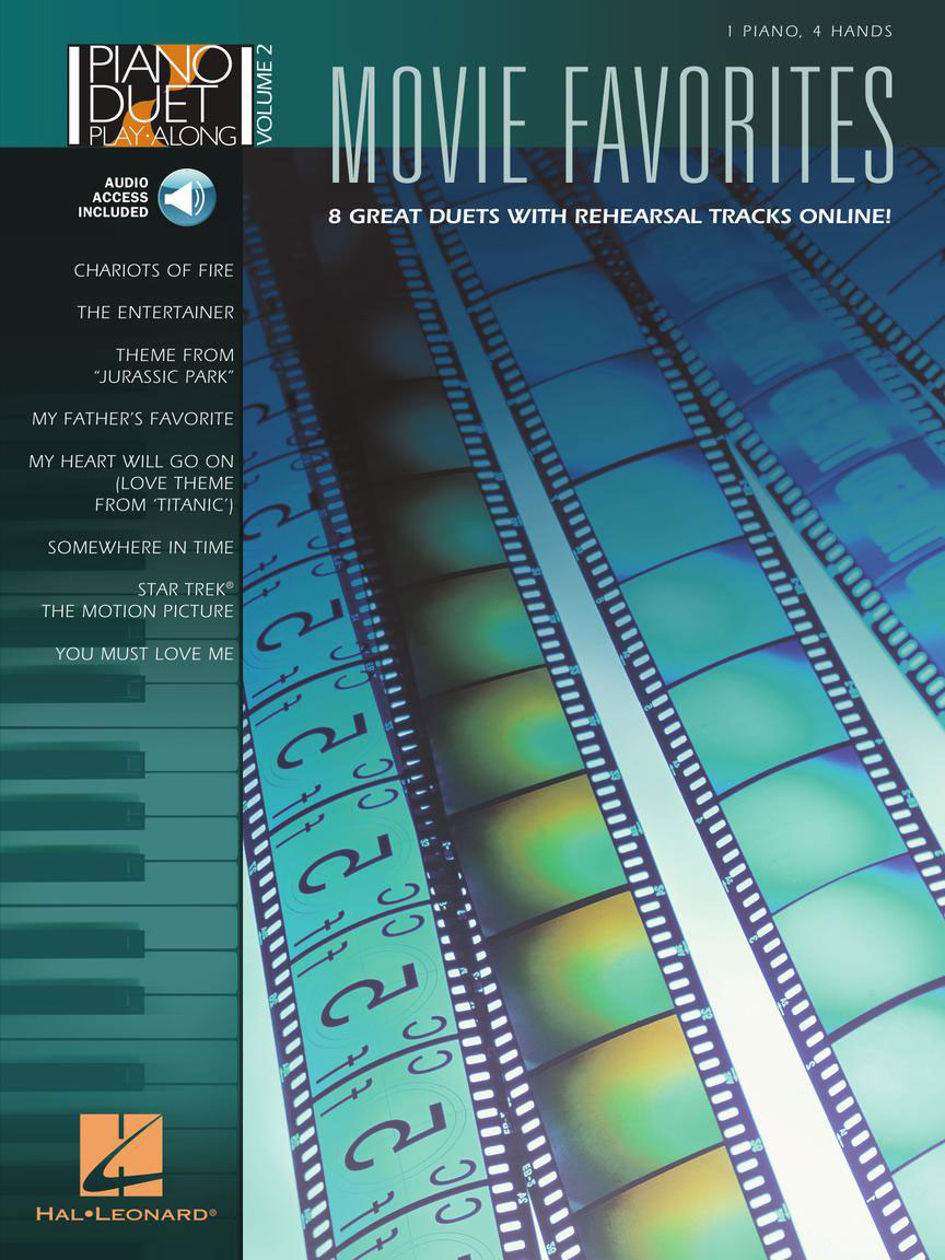 HAL LEONARD PIANO DUET PLAY ALONG VOL.2 - MOVIE FAVORITES 8 DUETS + AUDIO TRACKS