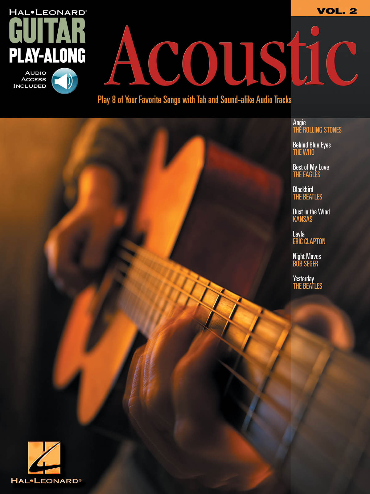 HAL LEONARD GUITAR PLAY ALONG VOL.02 - ACOUSTIC + AUDIO TRACKS - GUITARE TAB 