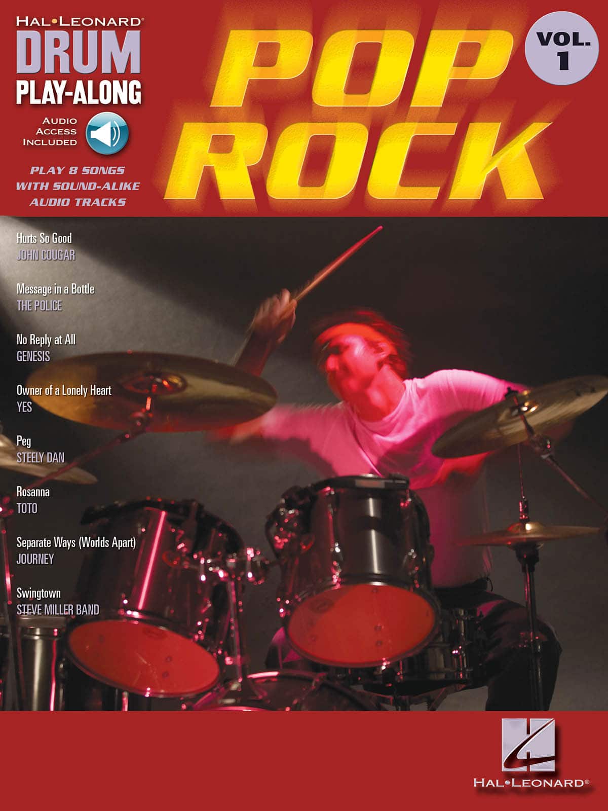 HAL LEONARD DRUM PLAY ALONG VOL.01 POP ROCK AUDIO EN LIGNE