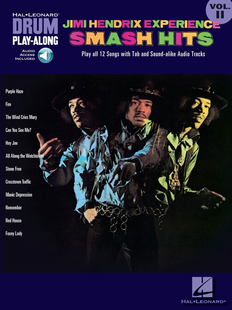 HAL LEONARD Hendrix Jimi - Drum Play Along Vol.11 - Smash Hits + Audio En Ligne