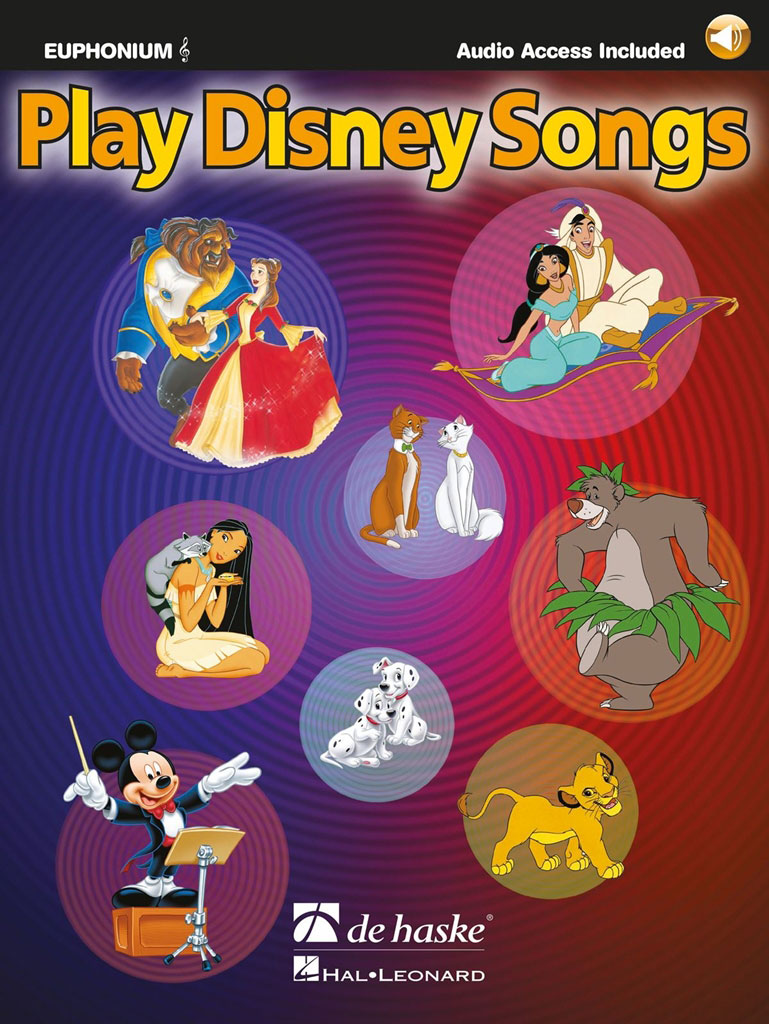 DEHASKE PLAY DISNEY SONGS - EUPHONIUM CLE DE SOL + AUDIO TRACKS 