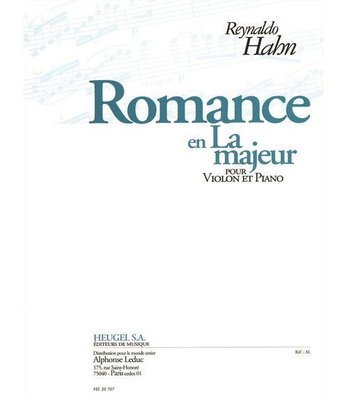 HEUGEL HAHN R. - ROMANCE EN LA MAJ. - VIOLON, PIANO 