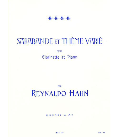 HEUGEL Hahn R. - Sarabande & Theme Varie - Clarinette & Piano