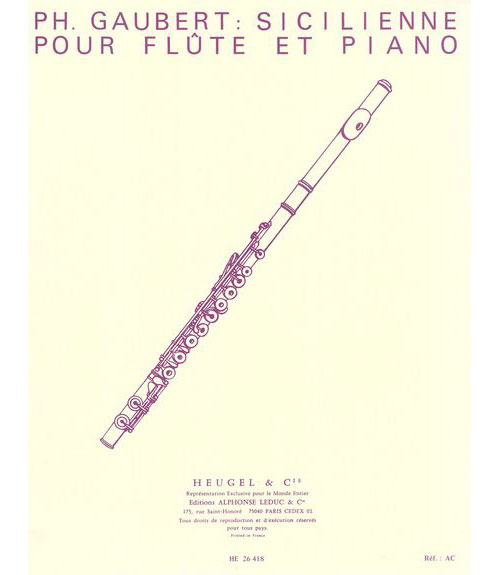 LEDUC Gaubert Philippe - Sicilienne Pour Flute et Piano