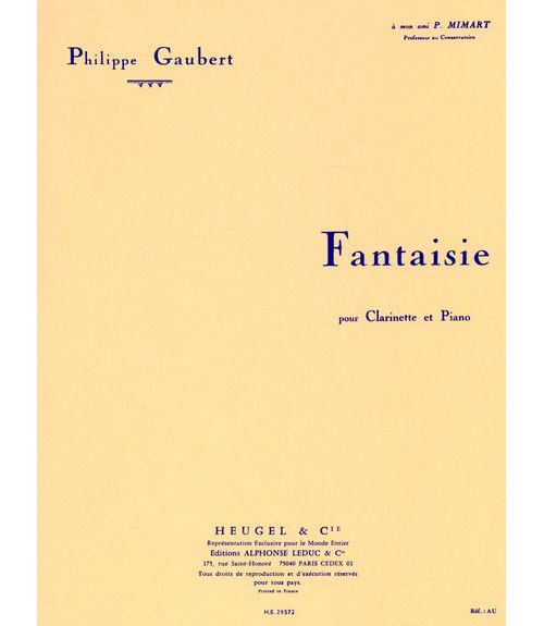 HEUGEL GAUBERT PHILIPPE - FANTAISIE - CLARINETE