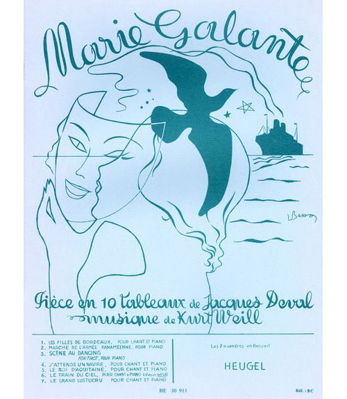 HEUGEL KURT WEILL - MARIE GALANTE - CHANT, PIANO