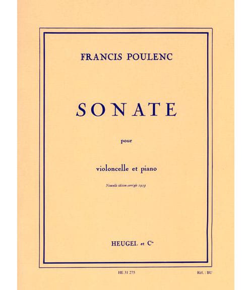 LEDUC POULENC F. - SONATE POUR VIOLONCELLE ET PIANO