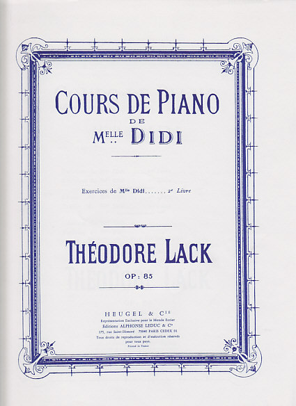 HEUGEL LACK THEODORE - COURS DE PIANO DE MLLE DIDI EXERCICES VOLUME 2 PIANO