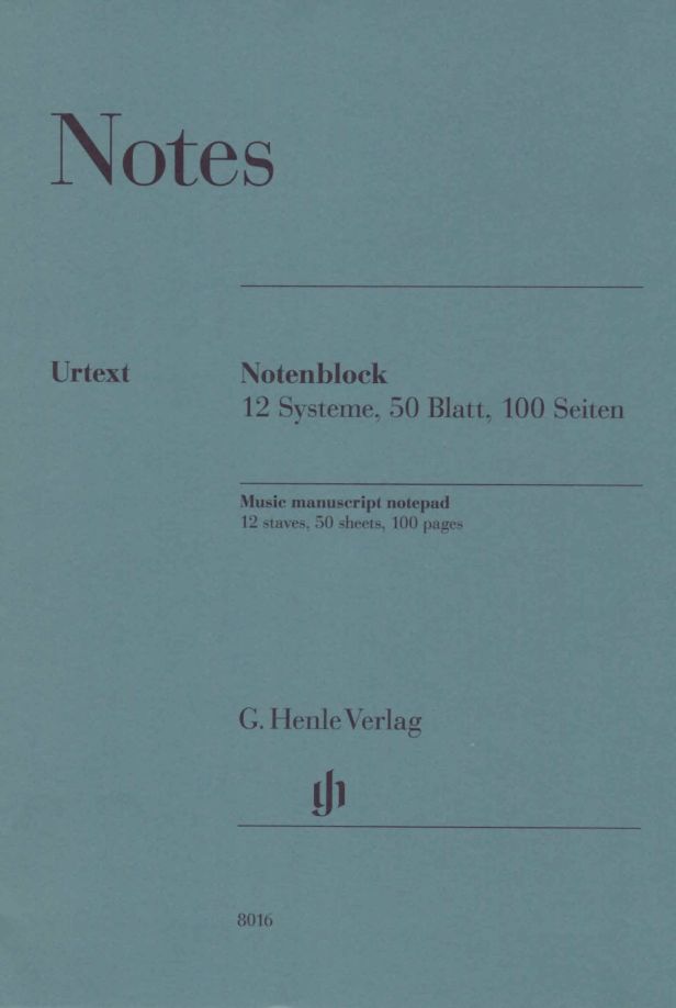 HENLE VERLAG BLOC PAPIER MUSIQUE HENLE - 12 PORTEES - 50 FEUILLES 