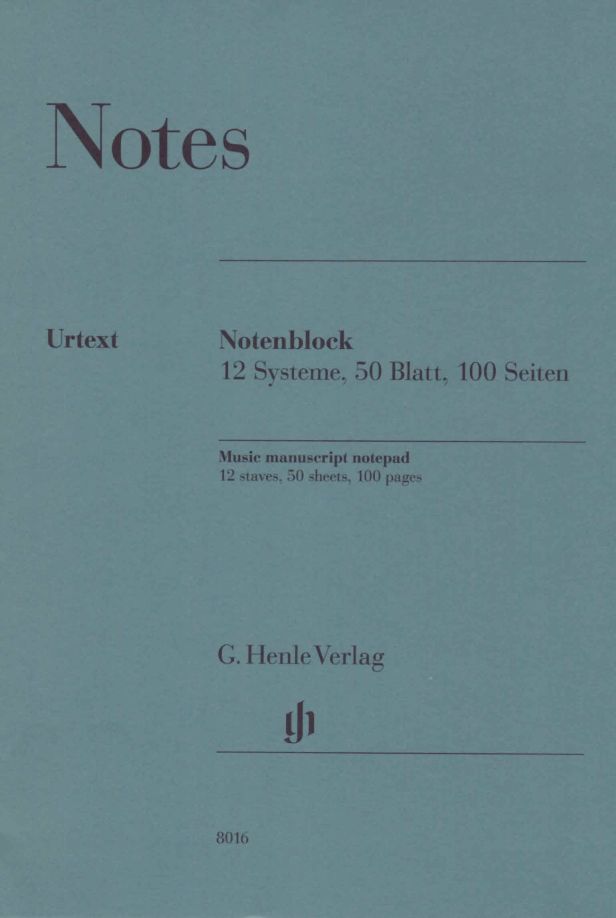 HENLE VERLAG BLOC PAPIER MUSIQUE HENLE - 12 PORTÉES - 50 FEUILLES 