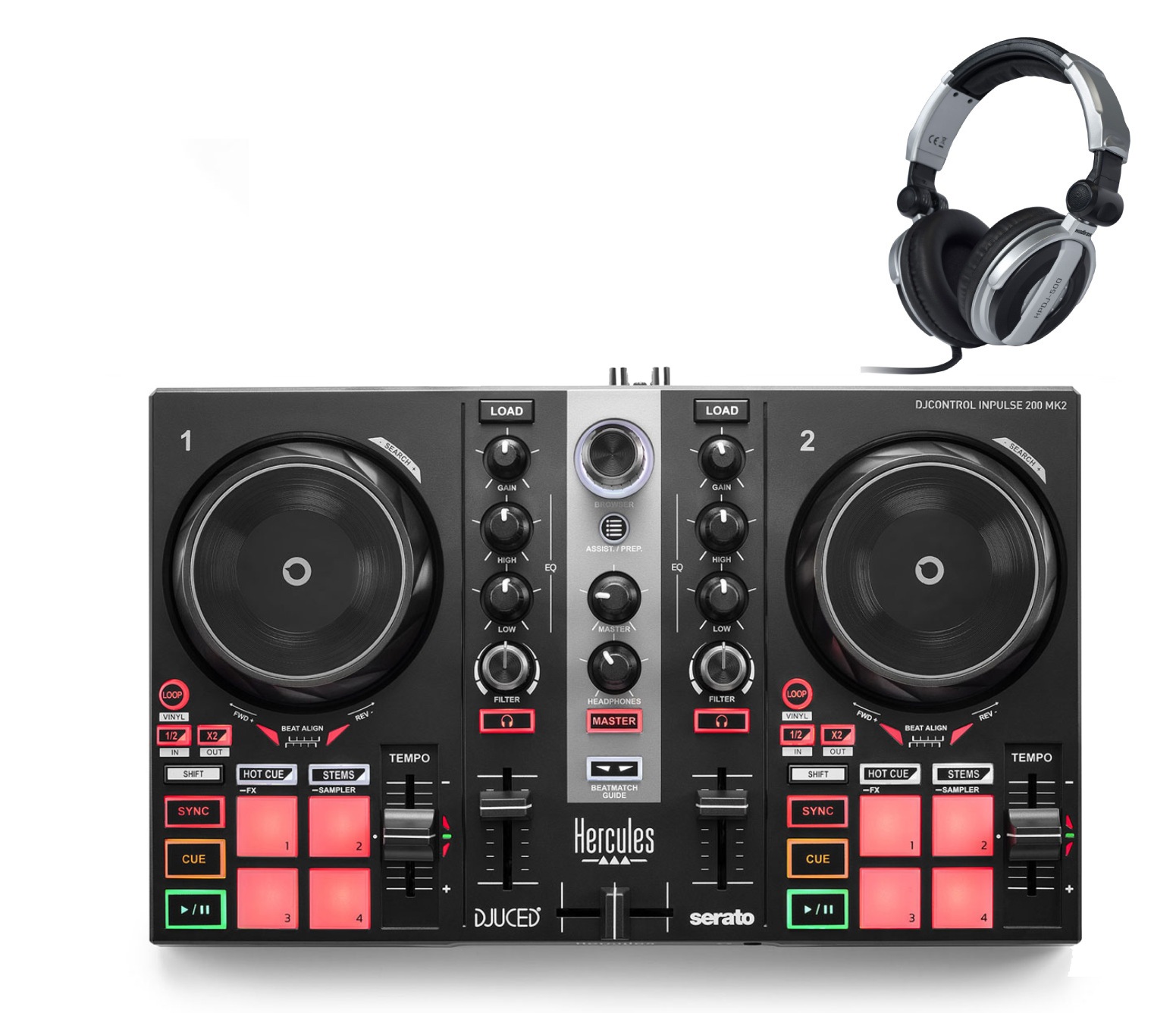 HERCULES Djcontrol Inpulse 200 MK2 + Cuffie HPDJ-500