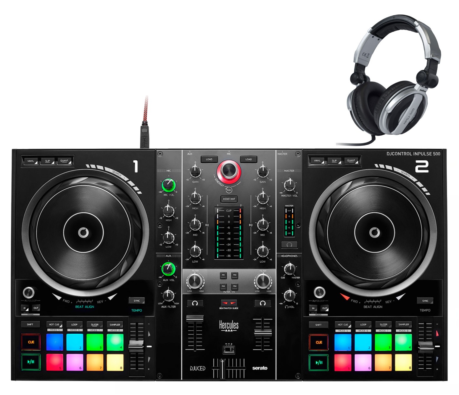 HERCULES DJ Control Inpulse 500 + HPDJ-500 hoofdtelefoon