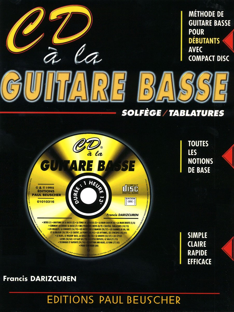 PAUL BEUSCHER PUBLICATIONS DARIZCUREN FRANCIS - CD À LA GUITARE BASSE