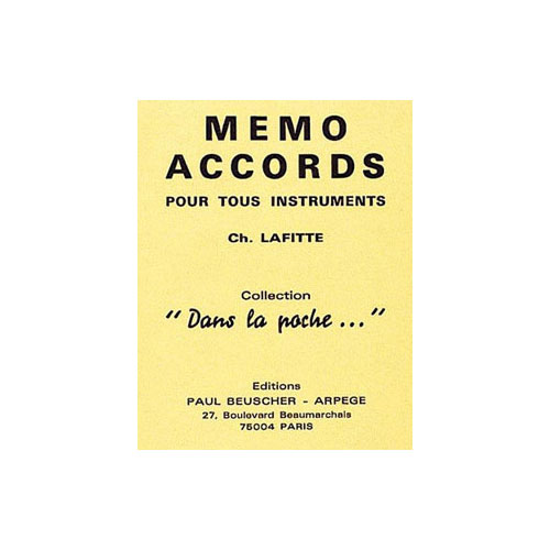 PAUL BEUSCHER PUBLICATIONS Lafitte Charles - Memo Accords Tous Instruments - Tous Instruments