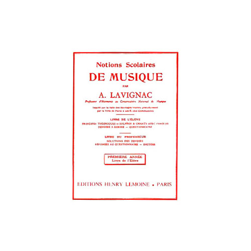 LEMOINE Lavignac - Notions Scolaires N.1 Elève