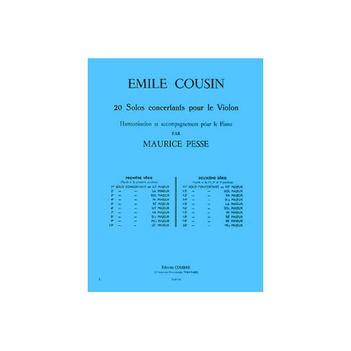 COMBRE COUSIN - SOLO CONCERTANT NO.4 MI MINEUR - VIOLON ET PIANO