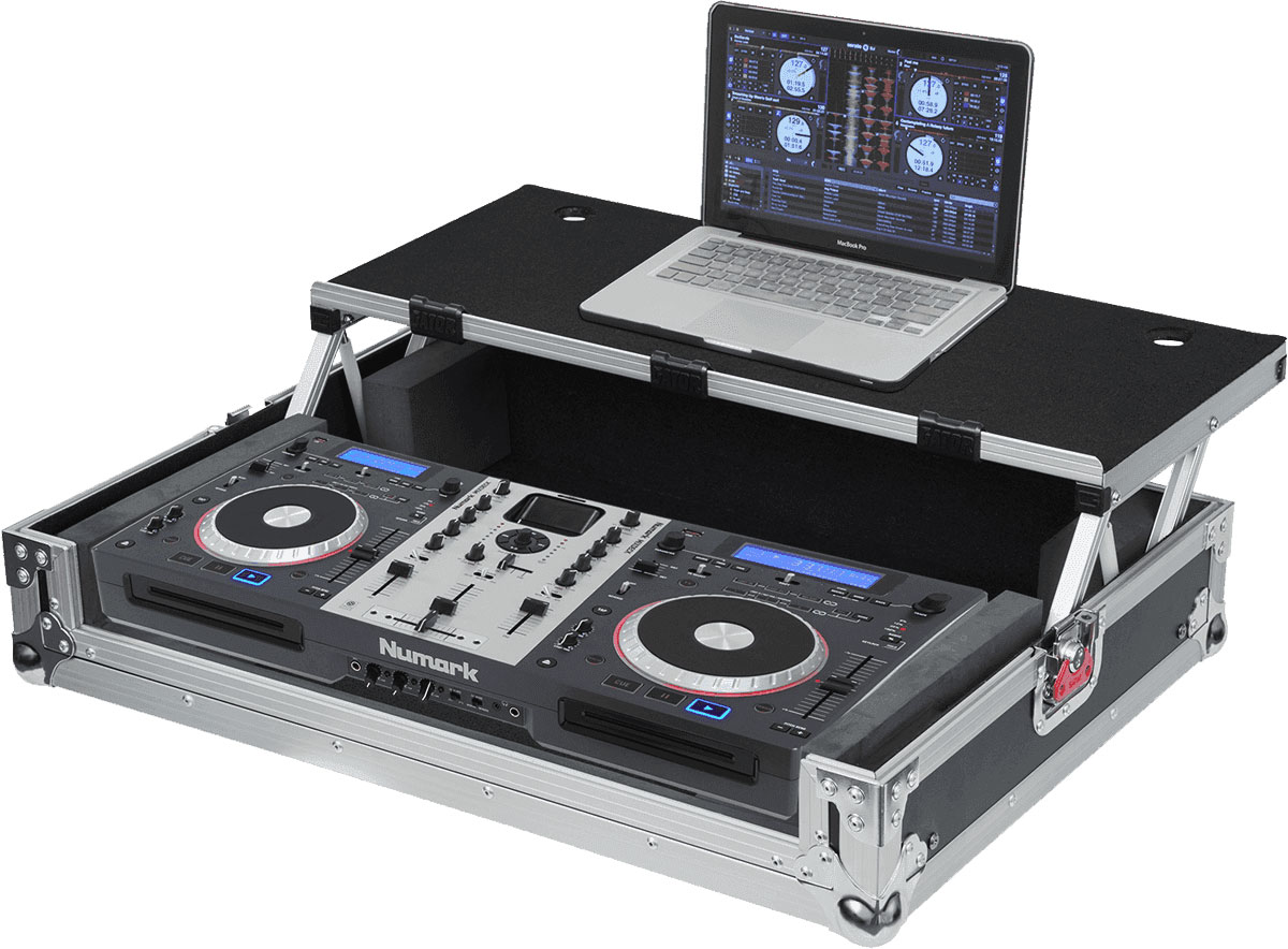 GATOR G-TOWER WOOD WITH SLIDING TRAY FOR NUMARK MIXDECK EXPRESS, PIONEER DDJ-SR,