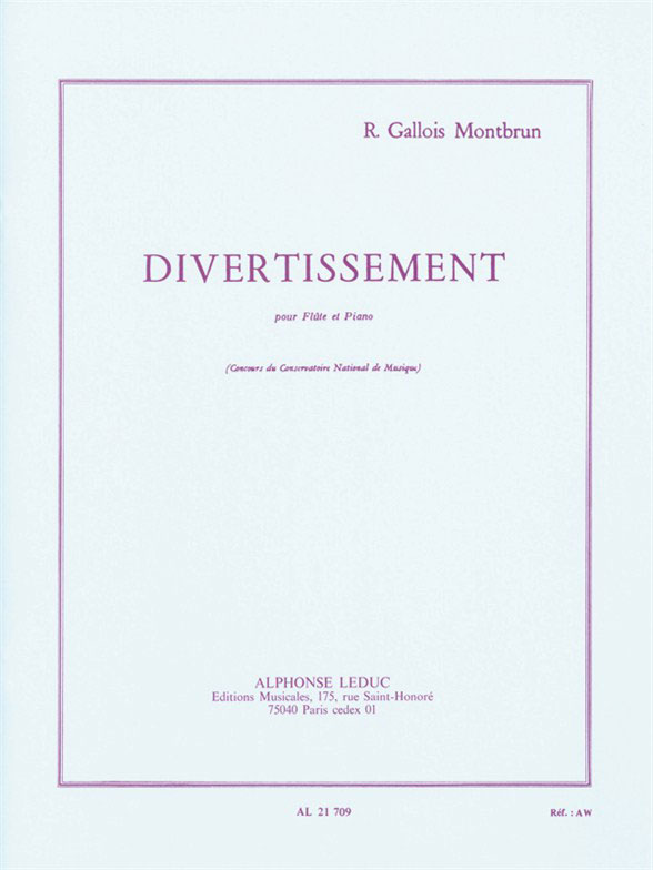 LEDUC GALLOIS-montbrun Raymond - Divertissement - Flute & Piano
