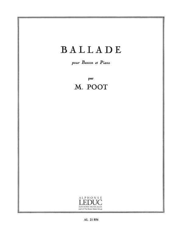 LEDUC POOT MARCEL - BALLADE - BASSON & PIANO