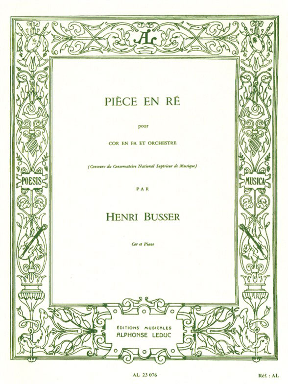LEDUC BUSSER H. - PIECE EN RE - COR ET PIANO 