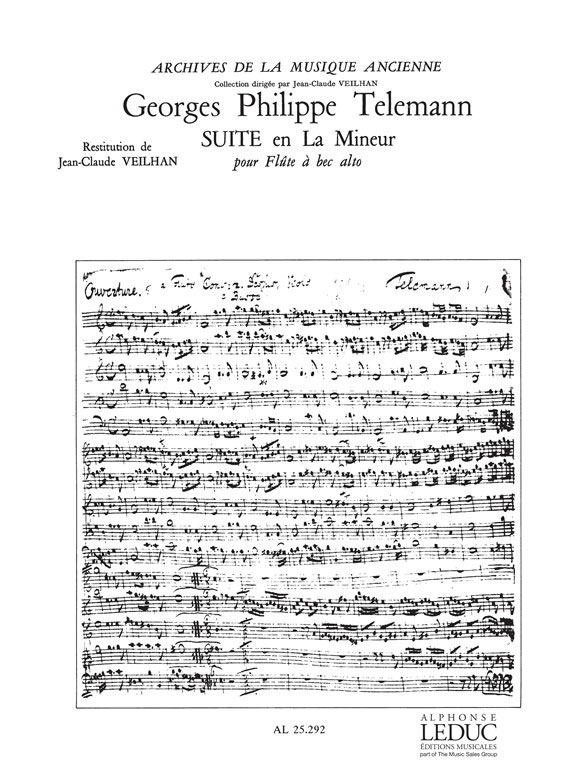 LEDUC Telemann - Suite En La Mineur Pour Flute A Bec Alto