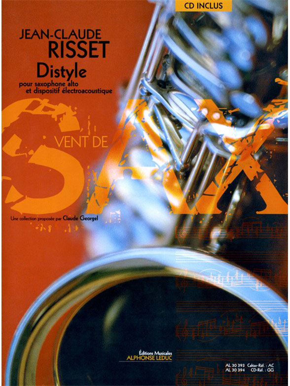 LEDUC PARTITURA CLASICO - RISSET - DISTYLE - SAXOPHONE ALTO ET DISPOSITIF ELECTROACOUSTIQUE + CD