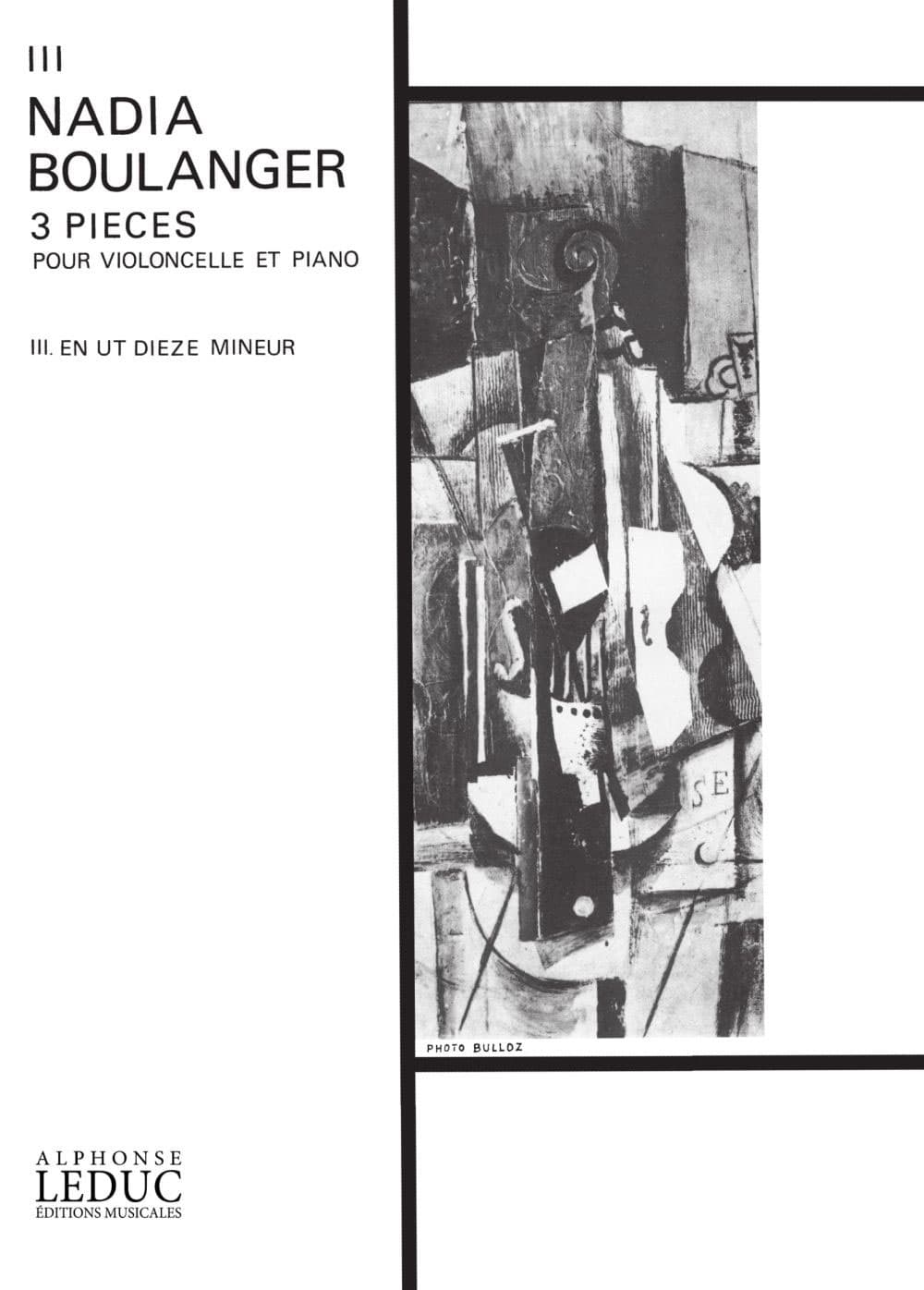HEUGEL BOULANGER NADIA - TROIS PIECES N°3 - VIOLONCELLE & PIANO 